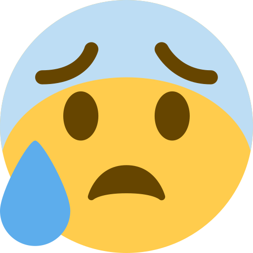 😰 Anxious Face With Sweat Emoji, Cold Sweat Emoji