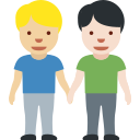 ๐จ๐ผโ๐คโ๐จ๐ป Men Holding Hands: Medium-light Skin Tone, Light Skin Tone; Twitter v12.0