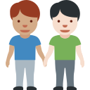👨🏽🤝👨🏻 Hombres De La Mano: Tono De Piel Medio Y Tono De Piel Claro; Twitter v12.0