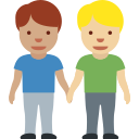 👨🏽🤝👨🏼 Deux Hommes Se Tenant La Main : Peau Légèrement Mate Et Peau Moyennement Claire; Twitter v12.0