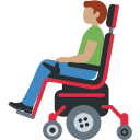 👨🏽🦼 Homme En Fauteuil Motorisé : Peau Légèrement Mate; Twitter v12.0