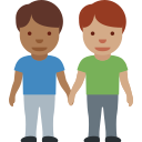 👨🏾🤝👨🏽 Hombres De La Mano: Tono De Piel Oscuro Medio Y Tono De Piel Medio; Twitter v12.0