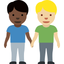 👨🏿🤝👨🏼 Dois Homens De Mãos Dadas: Pele Escura E Pele Morena Clara; Twitter v12.0