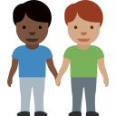 👨🏿🤝👨🏽 Due Uomini Che Si Tengono Per Mano: Carnagione Scura E Carnagione Olivastra; Twitter v12.0