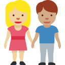 👩🏼🤝👨🏽 Mujer Y Hombre De La Mano: Tono De Piel Claro Medio Y Tono De Piel Medio; Twitter v12.0