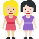 👩🏼🤝👩🏻 Duas Mulheres De Mãos Dadas: Pele Morena Clara E Pele Clara; Twitter v12.0