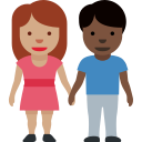 👩🏽🤝👨🏿 Homem E Mulher De Mãos Dadas: Pele Morena E Pele Escura; Twitter v12.0