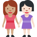 👩🏽🤝👩🏻 Duas Mulheres De Mãos Dadas: Pele Morena E Pele Clara; Twitter v12.0