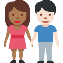 ๐ฉ๐พโ๐คโ๐จ๐ป Woman And Man Holding Hands: Medium-dark Skin Tone, Light Skin Tone; Twitter v12.0