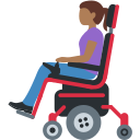 👩🏾🦼 Femme En Fauteuil Motorisé : Peau Mate; Twitter v12.0