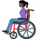 👩🏿🦽 Mujer En Silla De Ruedas Manual: Tono De Piel Oscuro; Twitter v12.0
