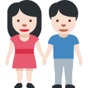 ๐ซ๐ป Woman And Man Holding Hands: Light Skin Tone; Twitter v12.0