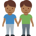 👬🏾 Deux Hommes Se Tenant La Main : Peau Mate; Twitter v12.0
