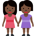 👭🏿 Women Holding Hands: Dark Skin Tone; Twitter v12.0