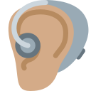 🦻🏽 Oreille Appareillée : Peau Légèrement Mate; Twitter v12.0
