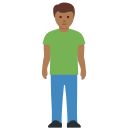 🧍🏾♂️ Homme Debout : Peau Mate; Twitter v12.0