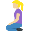 🧎🏼♀️ kniende Frau: mittelhelle Hautfarbe; Twitter v12.0
