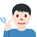 🧏🏻 Personne Sourde : Peau Claire; Twitter v12.0