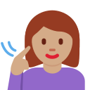 🧏🏽♀️ gehörlose Frau: mittlere Hautfarbe; Twitter v12.0