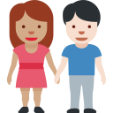 🧑🏽🤝🧑🏻 Pessoas De Mãos Dadas: Pele Morena E Pele Clara; Twitter v12.0