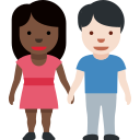 ๐ง๐ฟโ๐คโ๐ง๐ป People Holding Hands: Dark Skin Tone, Light Skin Tone; Twitter v12.0