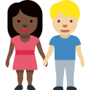 🧑🏿🤝🧑🏼 Pessoas De Mãos Dadas: Pele Escura E Pele Morena Clara; Twitter v12.0
