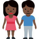 🧑🏿🤝🧑🏿 sich an den Händen haltende Personen: dunkle Hautfarbe; Twitter v12.0