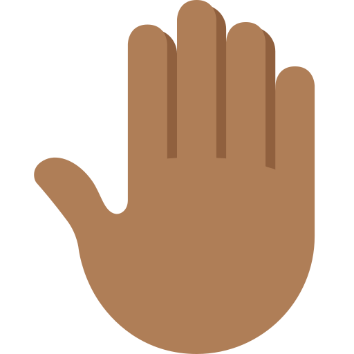 ?? erhobene Hand von hinten: mitteldunkle Hautfarbe-Emoji