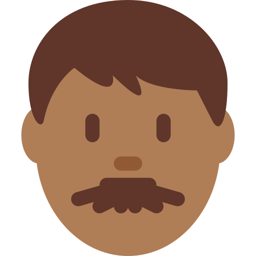 Ícone Do Emoji Do Homem, Tom De Pele Da Meio-luz, Cabelo Marrom