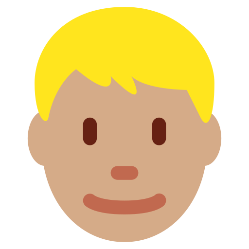 Ícone Do Emoji Do Homem, Tom De Pele Da Meio-luz, Cabelo Marrom