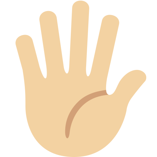 🖐🏼 Hand With Fingers Splayed: Medium-Light Skin Tone Emoji